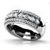 3.00 Ct Ladies Three Row Round Cut Diamond Wedding Band Ring